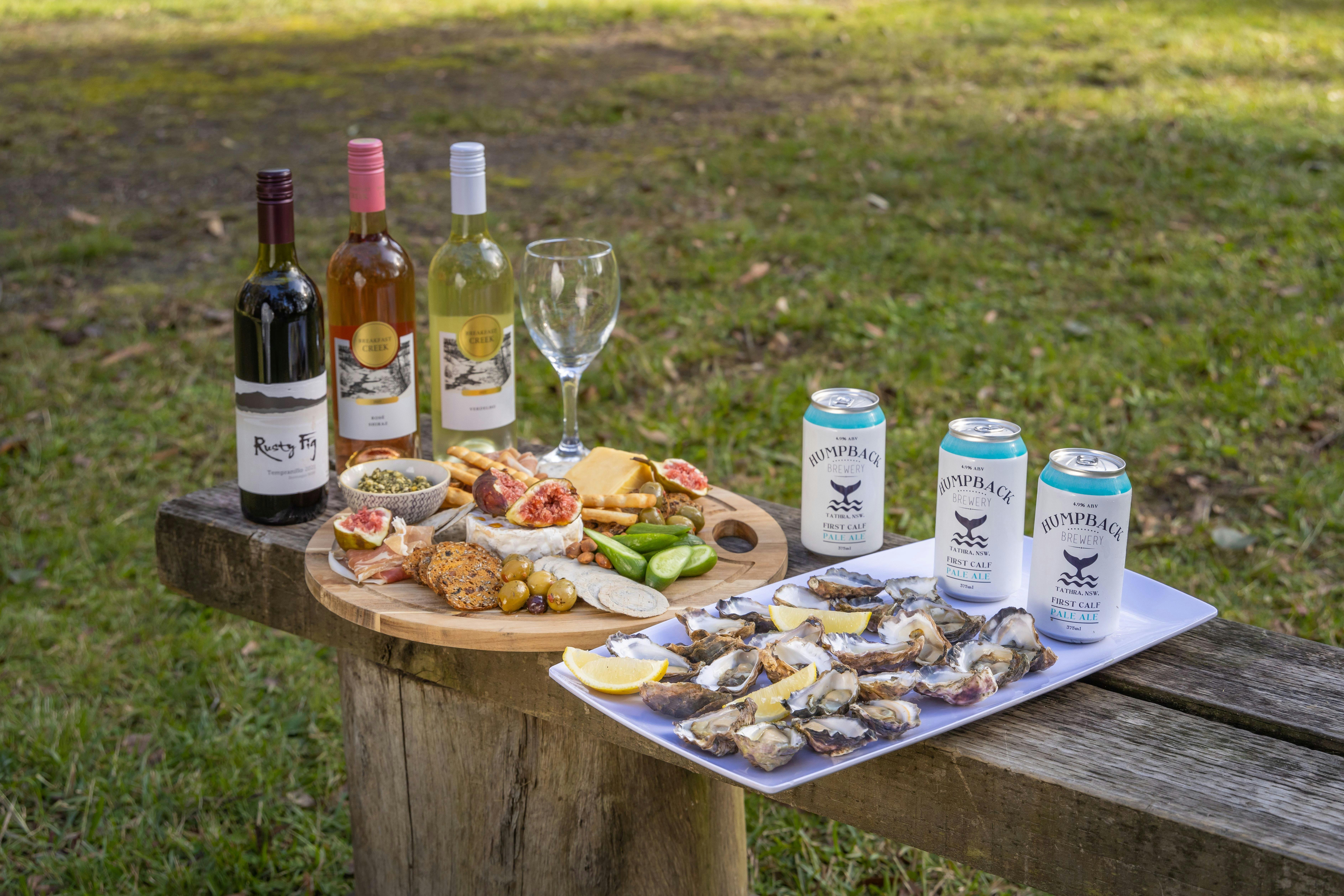 Enjoy local produce like oysters, beer and wine.