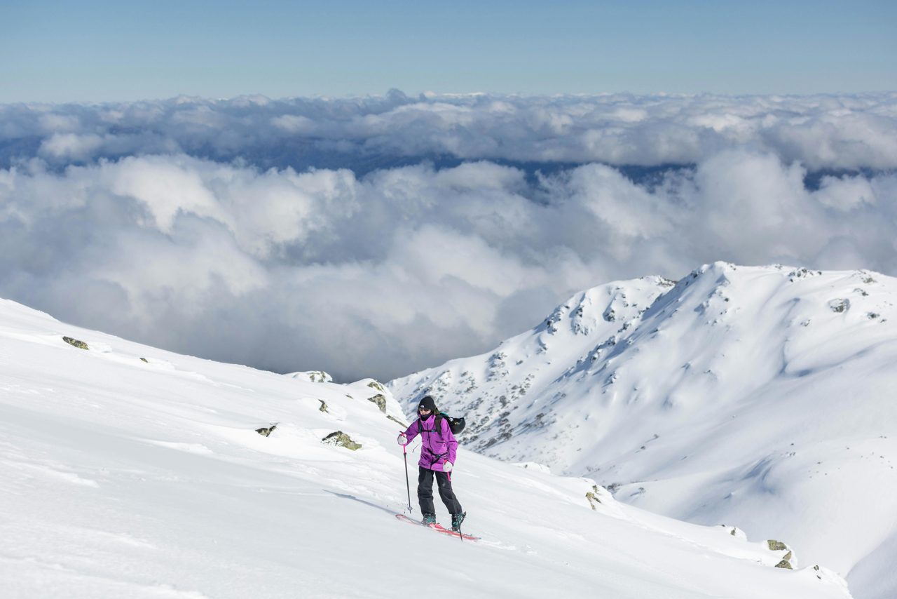 Hiking up to get the best line down