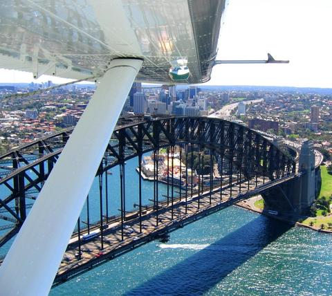 Birds eye view of Sydney Harbour Bridge