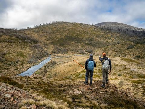 Fly fishing for trout in the high country streams of Kosciuszko National Park