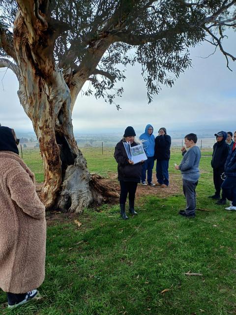 Aunty Enid providing tour at Touts Lookout.