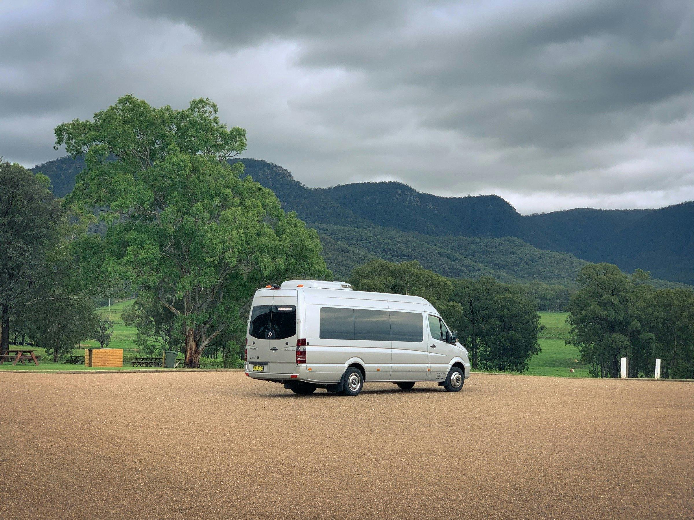 Our vehicle parked at one of the popular Hunter Valley wineries