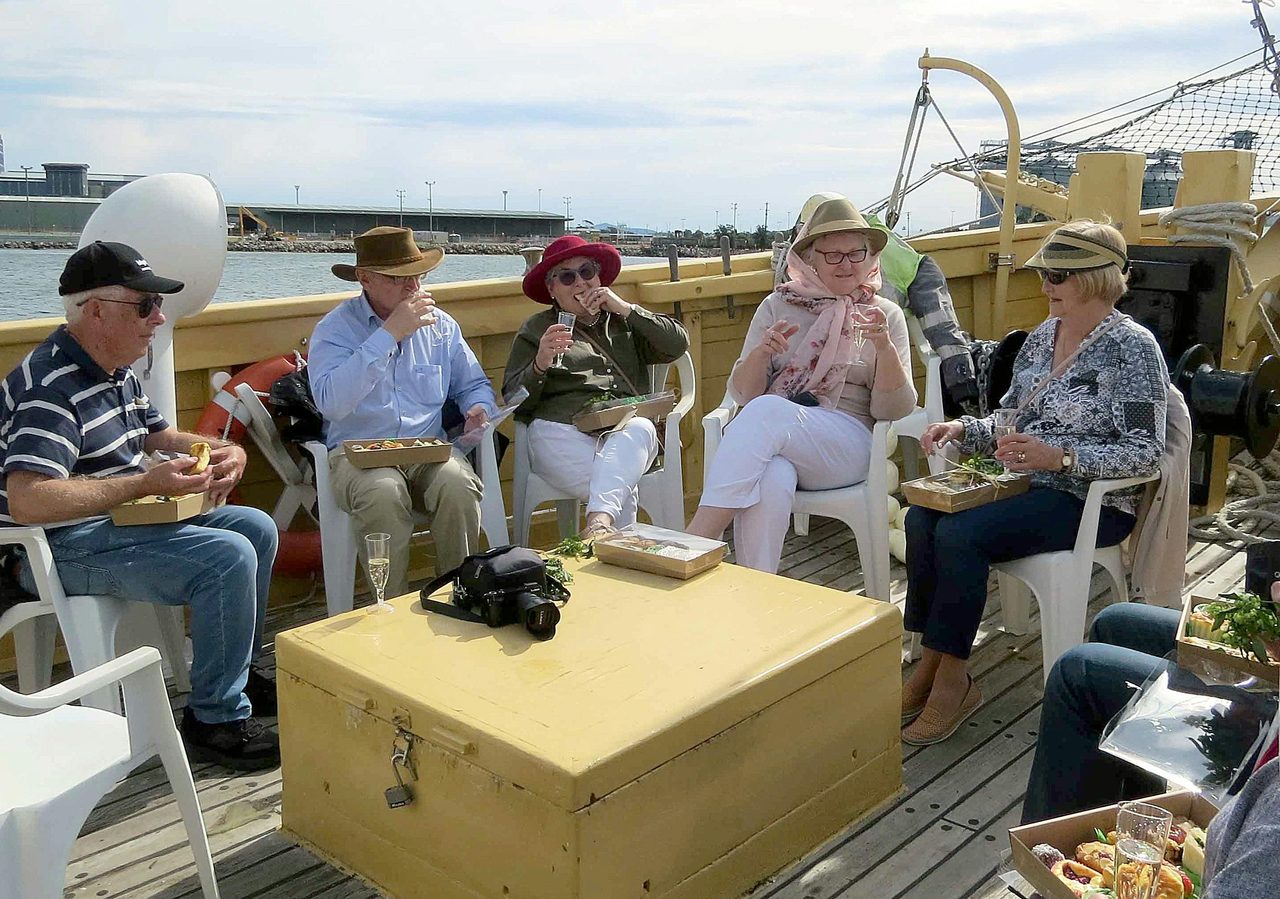 Great lunch during the outdoor experience of cruising on Newcastle Harbour aboard William The Fourth