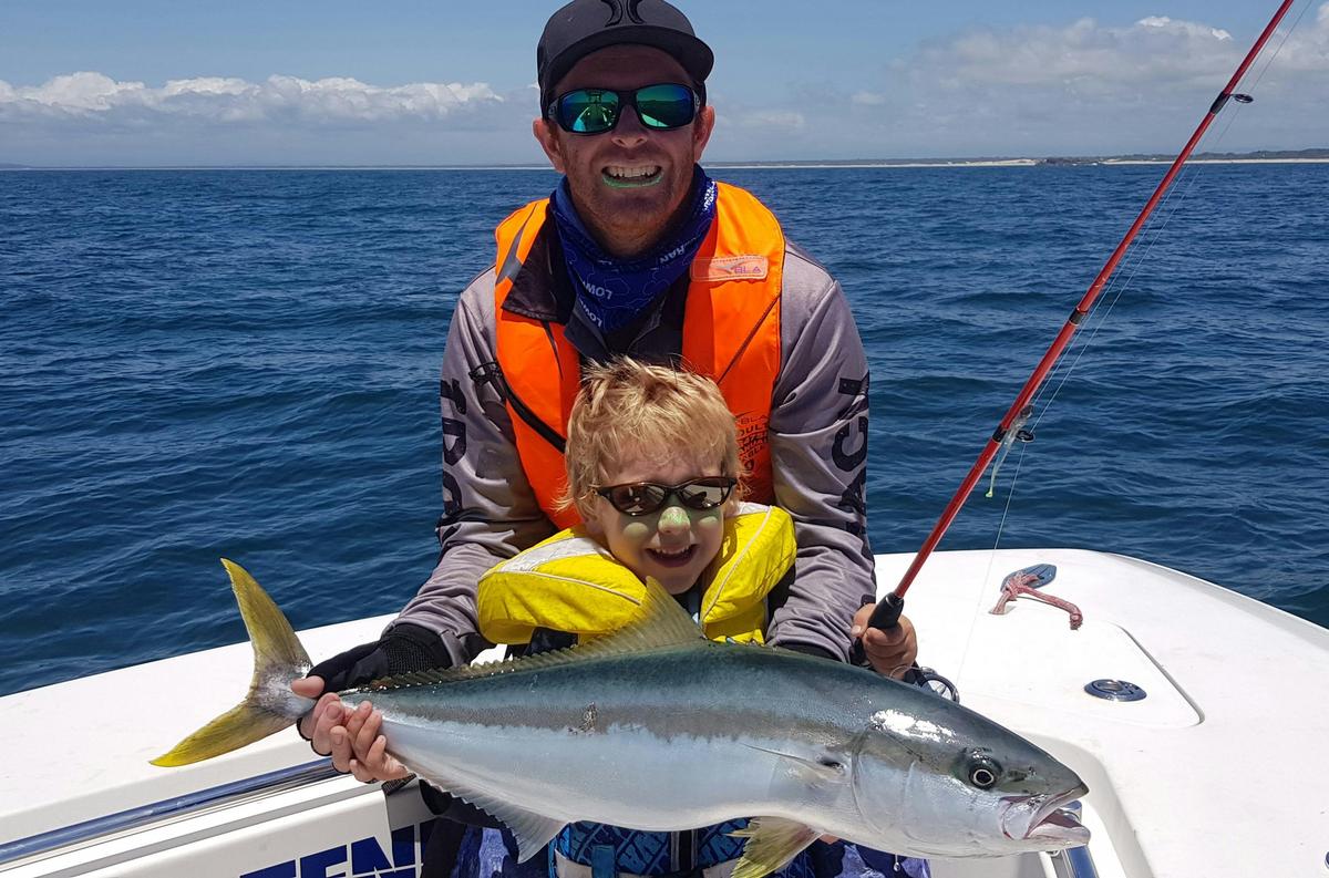 Father and son with a Kingy taken on light tackle