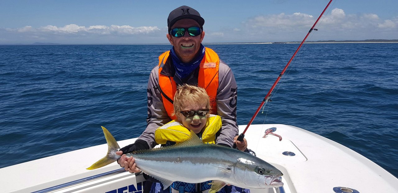 Kingfish taken on Finns tiny kids rod!