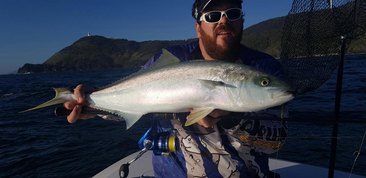 Luke Smith and a lovely kingfish taken jigging a plastic
