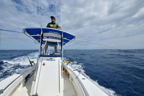 Our Contender 25T is fully set up for Game Fishing