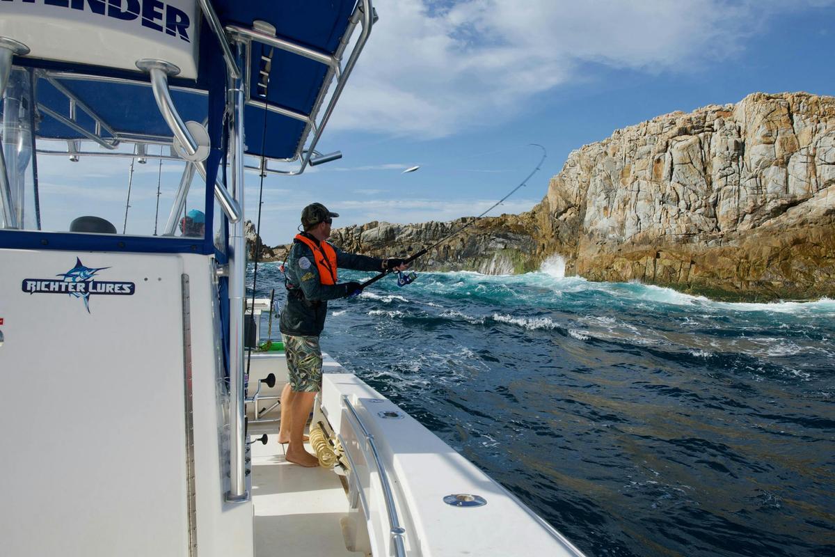 Casting the famous and aptly named Fish Rock