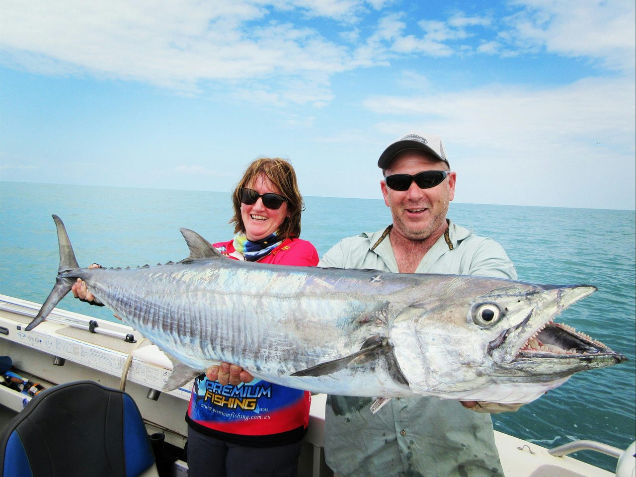 The crew were stoked with this massive spanish mackerel