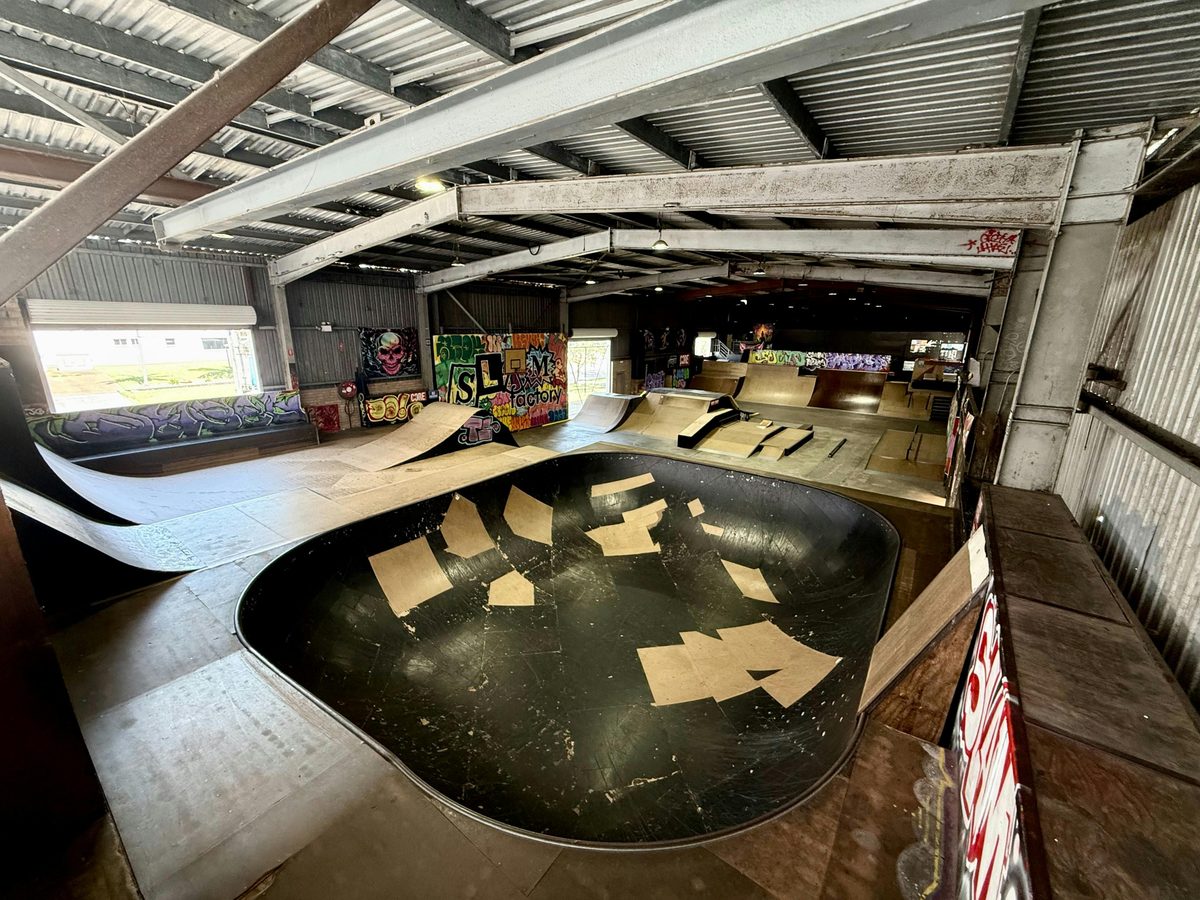 Bowl and ramps designed for scooters, skateboards, and BMX riders.