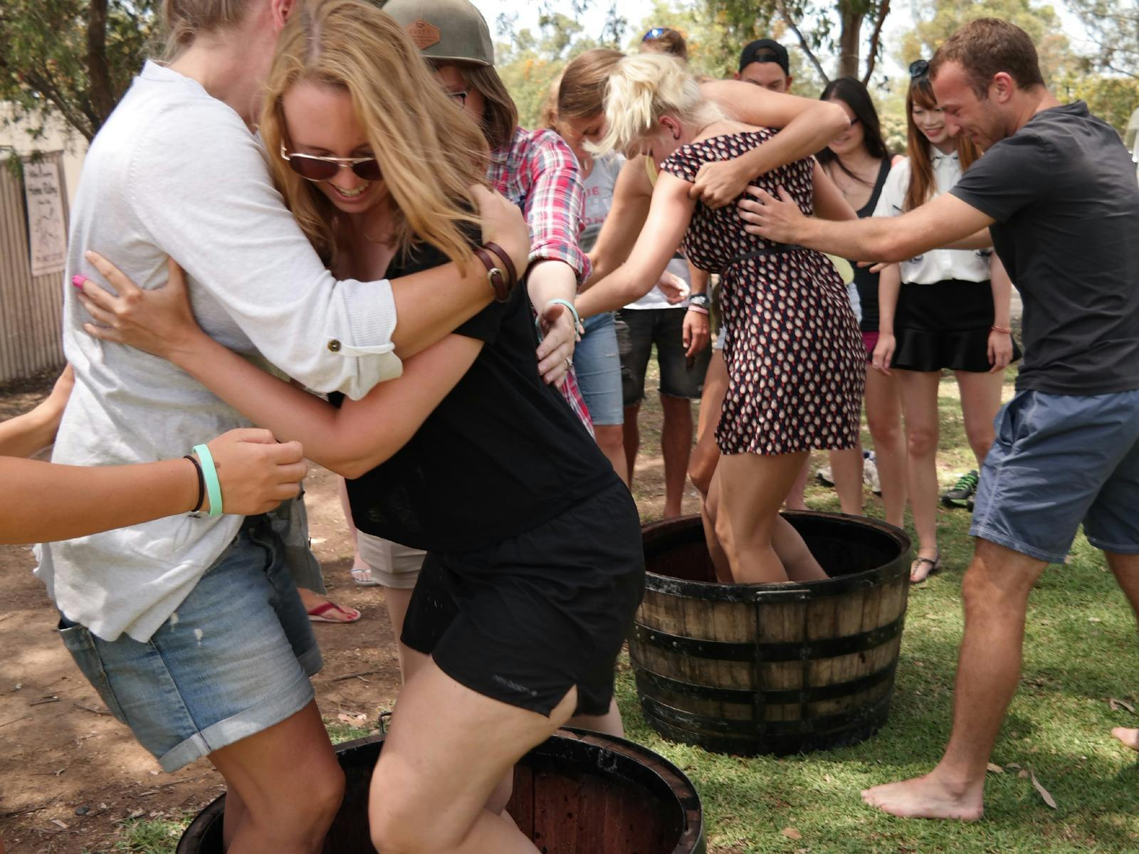 Grape stomping