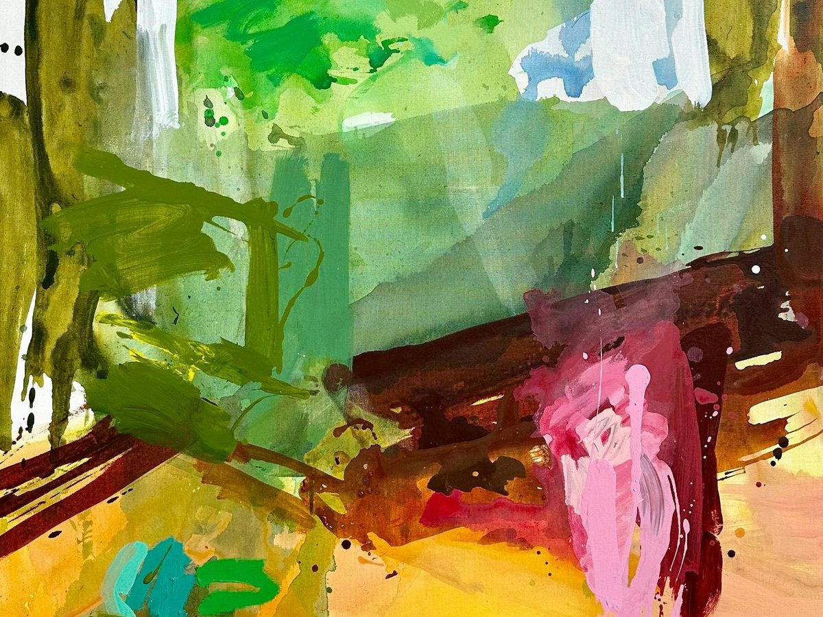 La Fenêtre du Jardin  LARISSA BLAKE  Acrylic on linen framed in oak  120 x 150cm