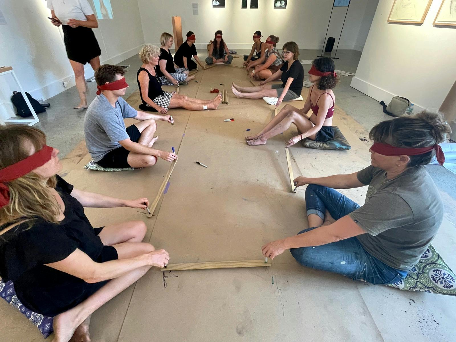 'Embodied Drawing' workshop run by artists Emily-Sarah Boldeman and Isabell Weiss