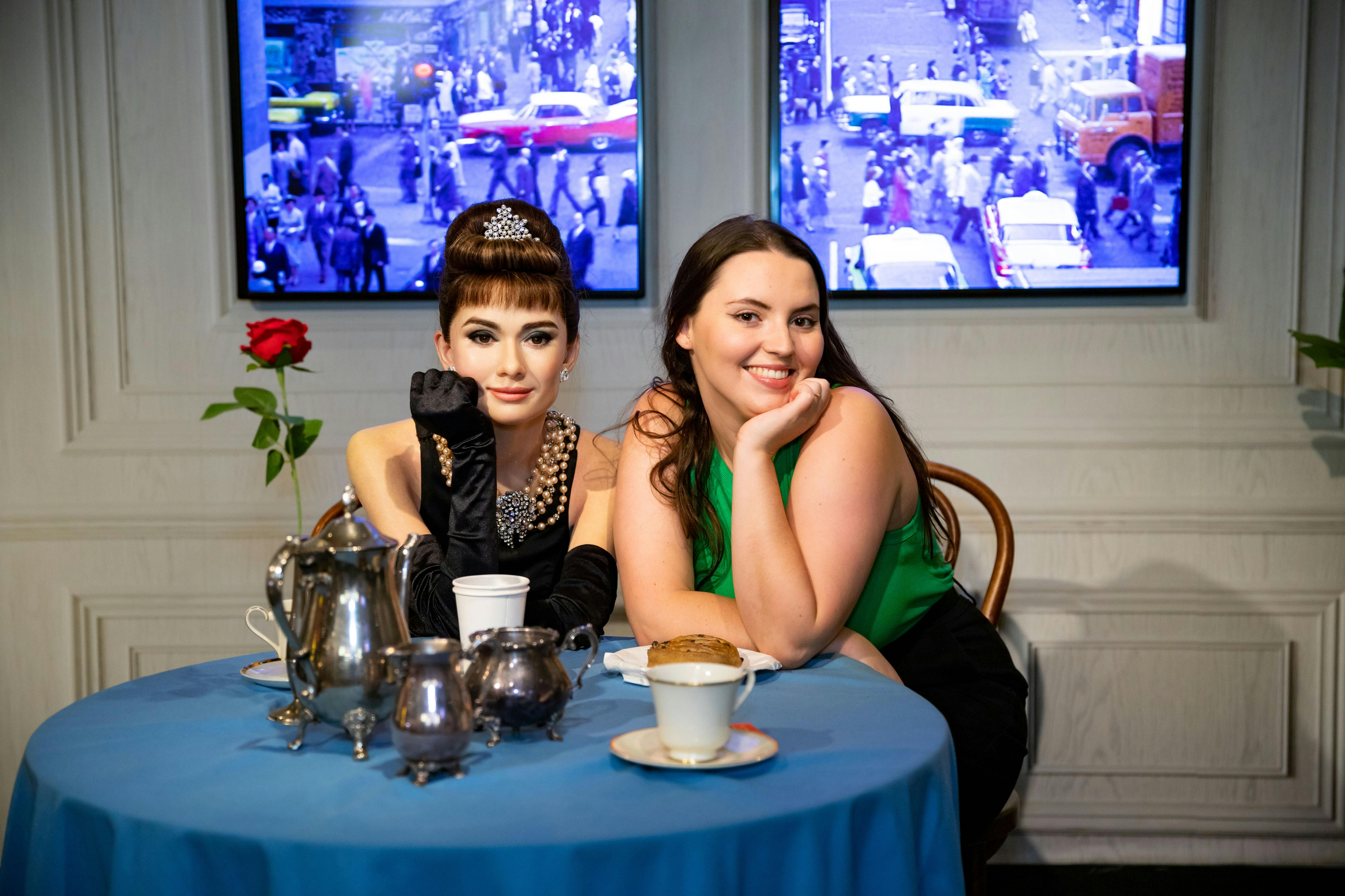 Guest Posing With Audrey Hepburn