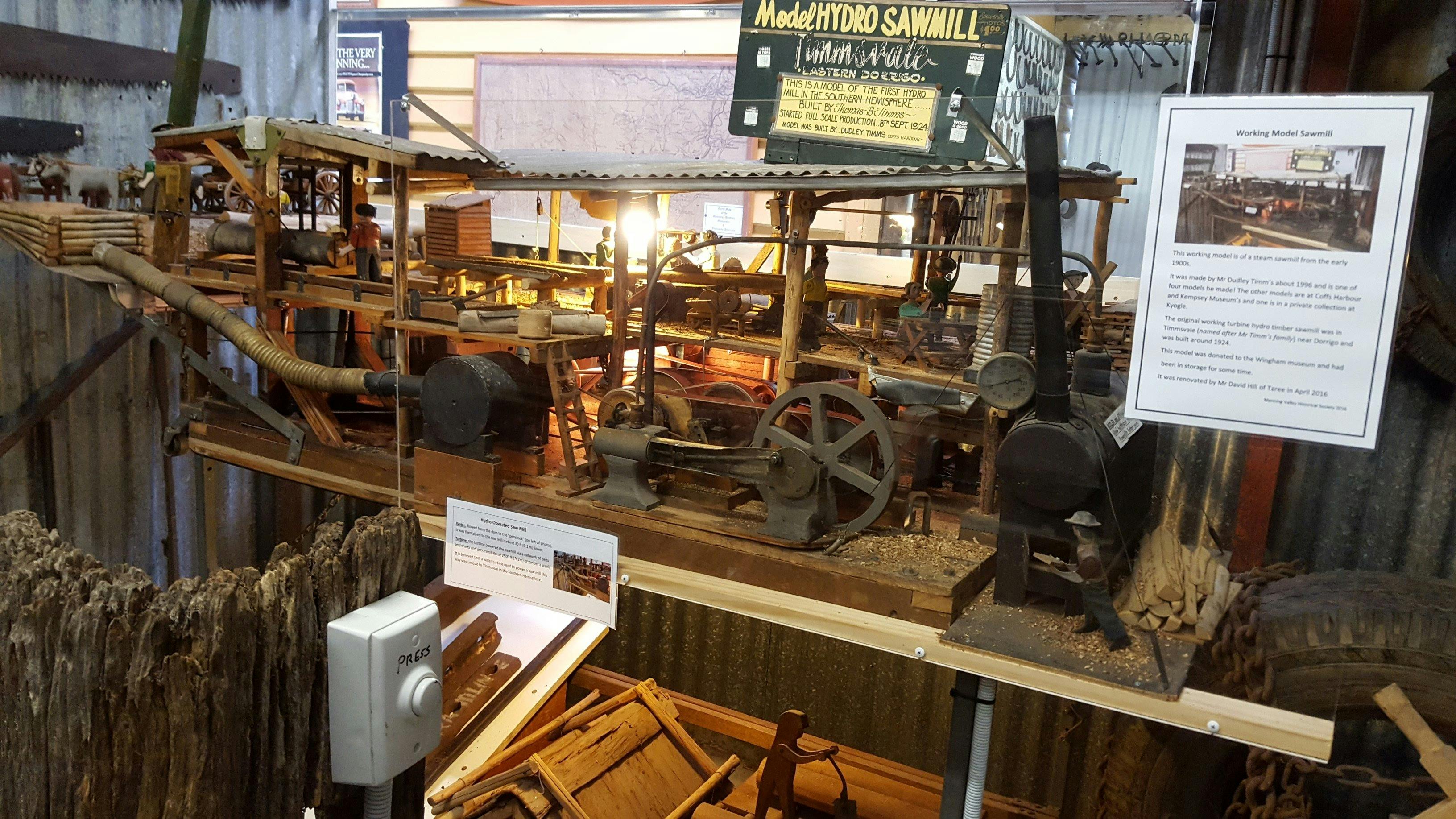 Interactive model steam driven sawmill