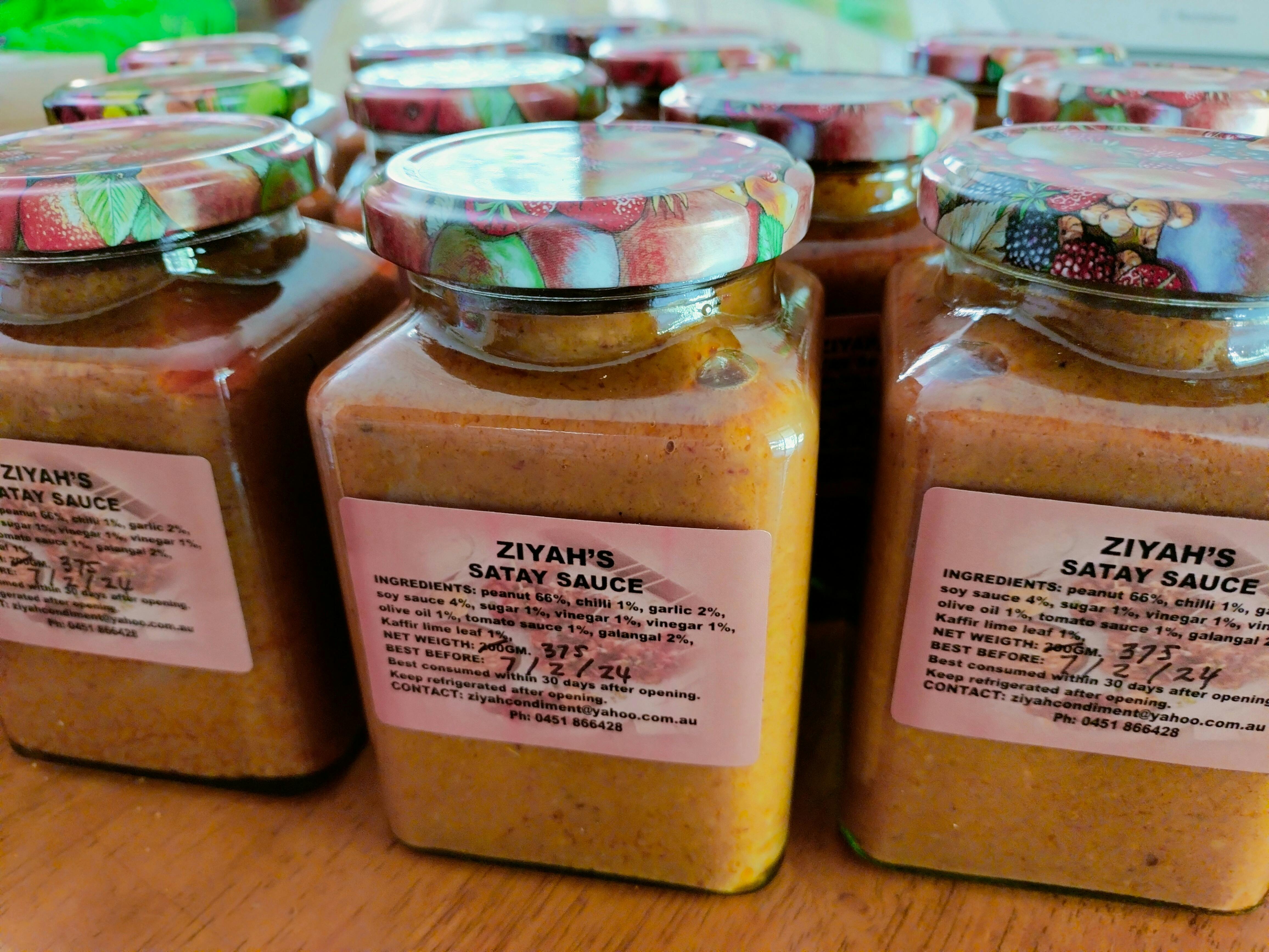 Satay sauce in jars