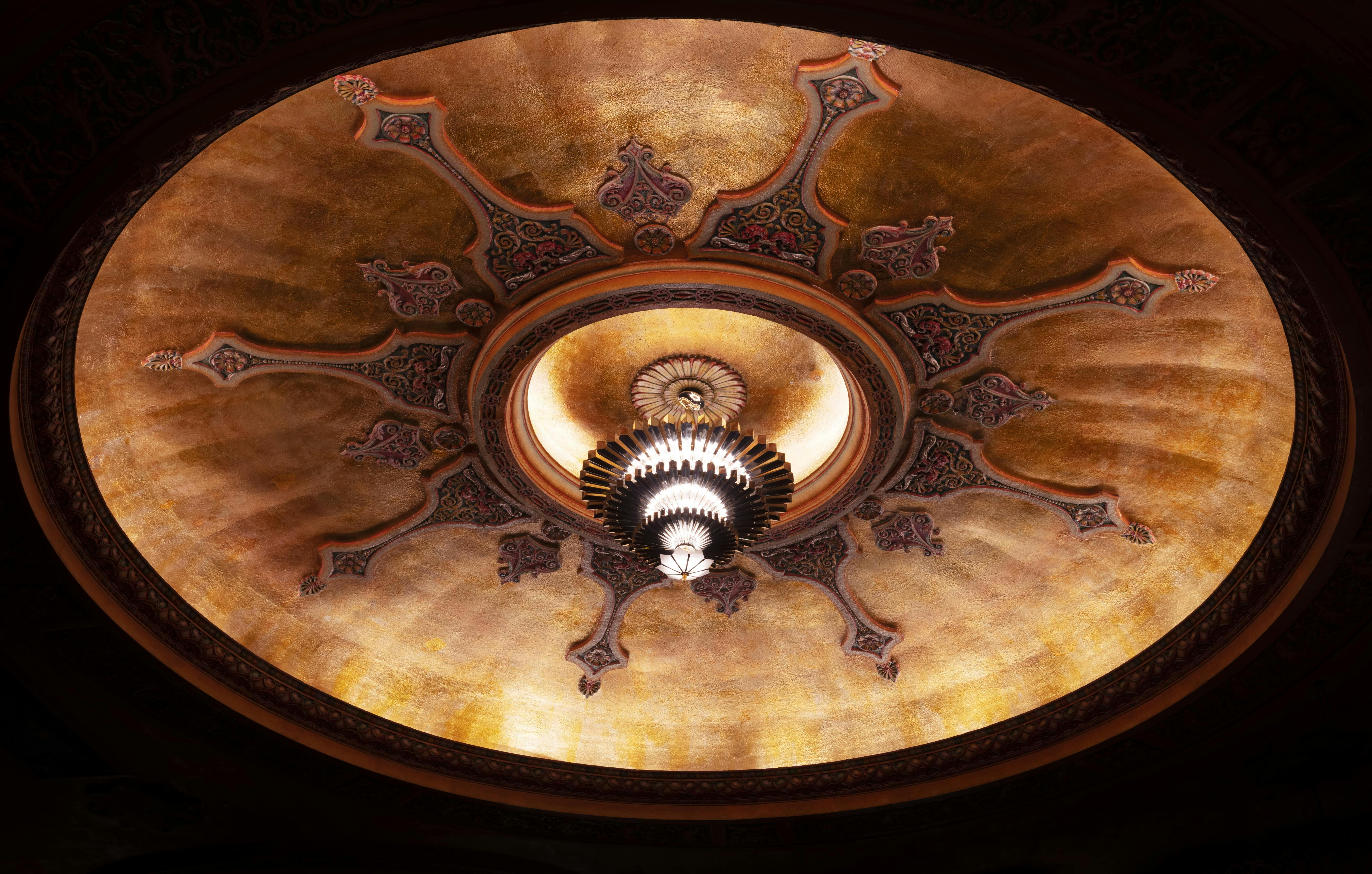 The iconic chandelier in the Civic Theatre Auditorium
