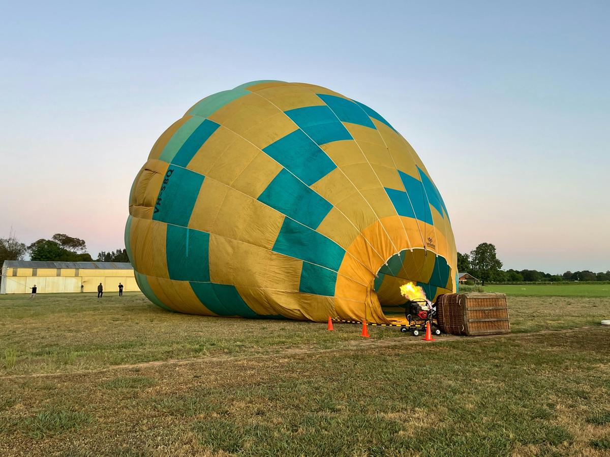 Early morning balloon inflation