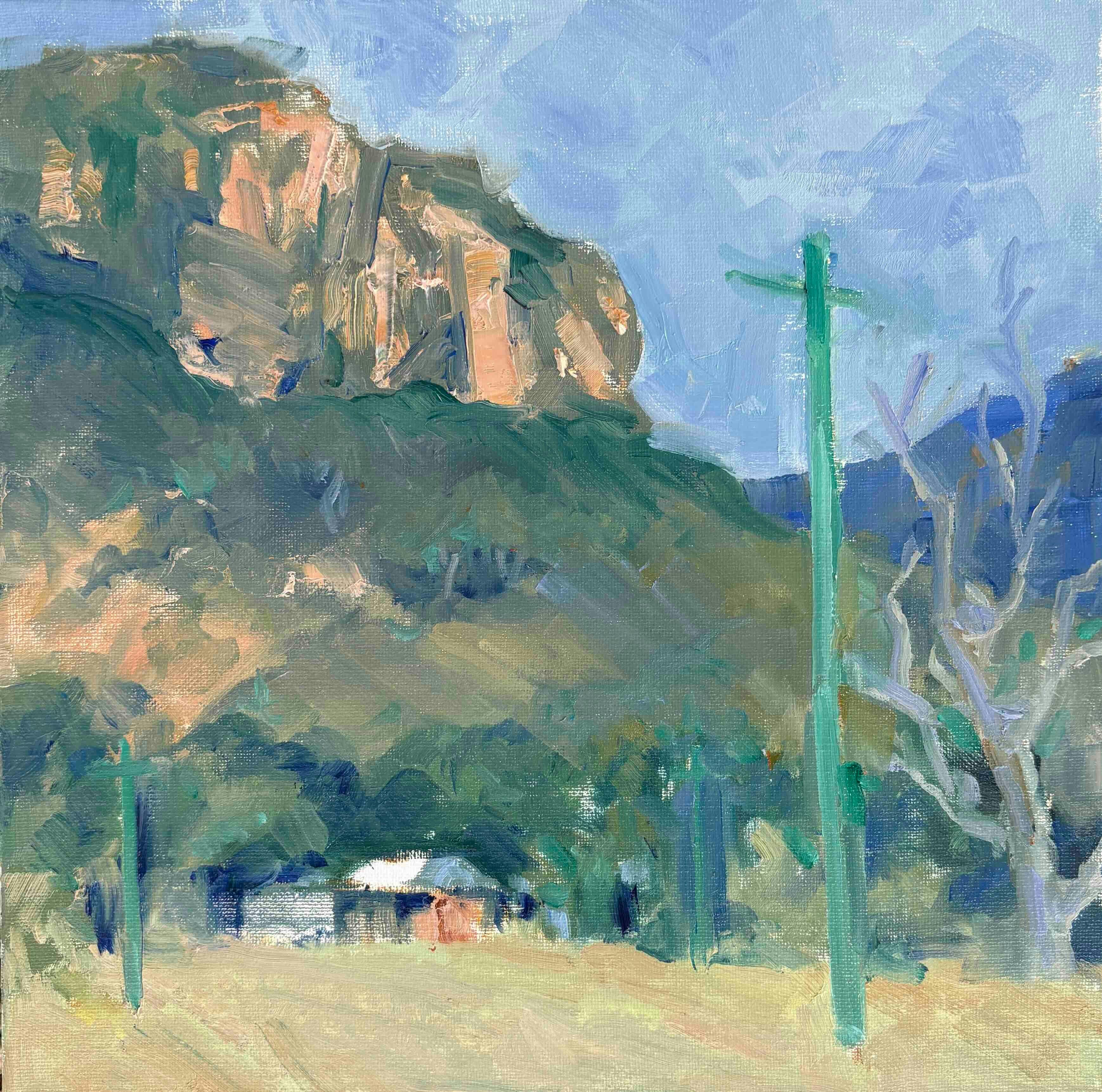 Painting workshop retreat painting of Capertee landscape