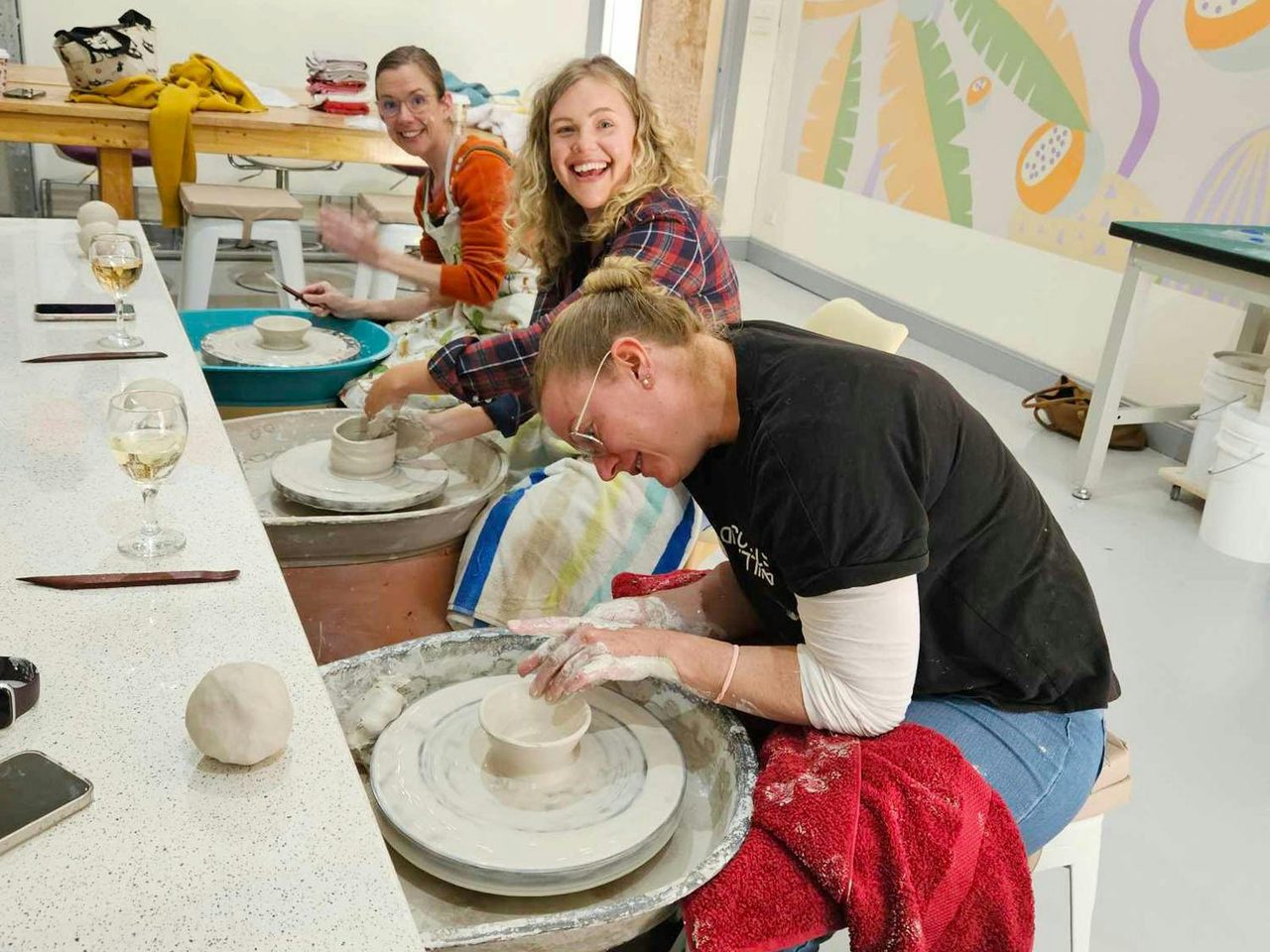 Students enjoying the Earth & Fire Saturday class