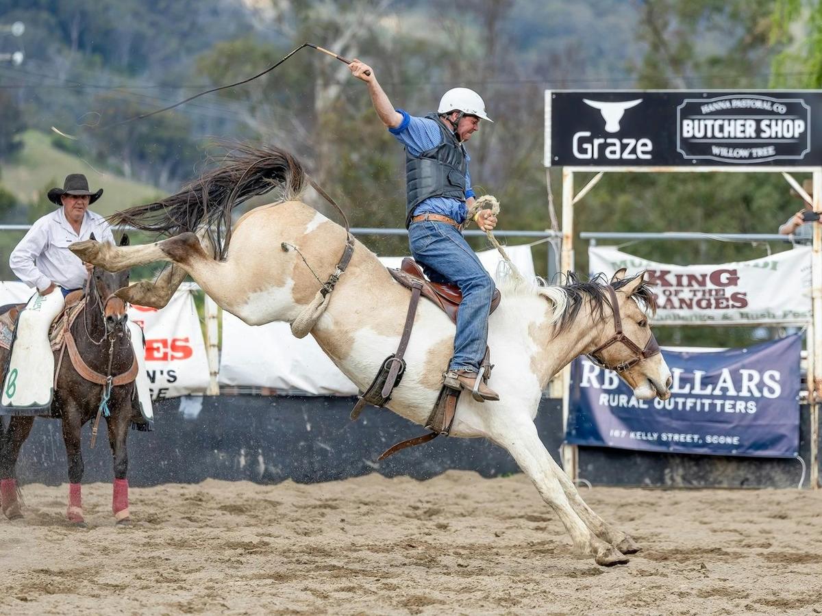 The poley buckjump is part of the finals on Sunday