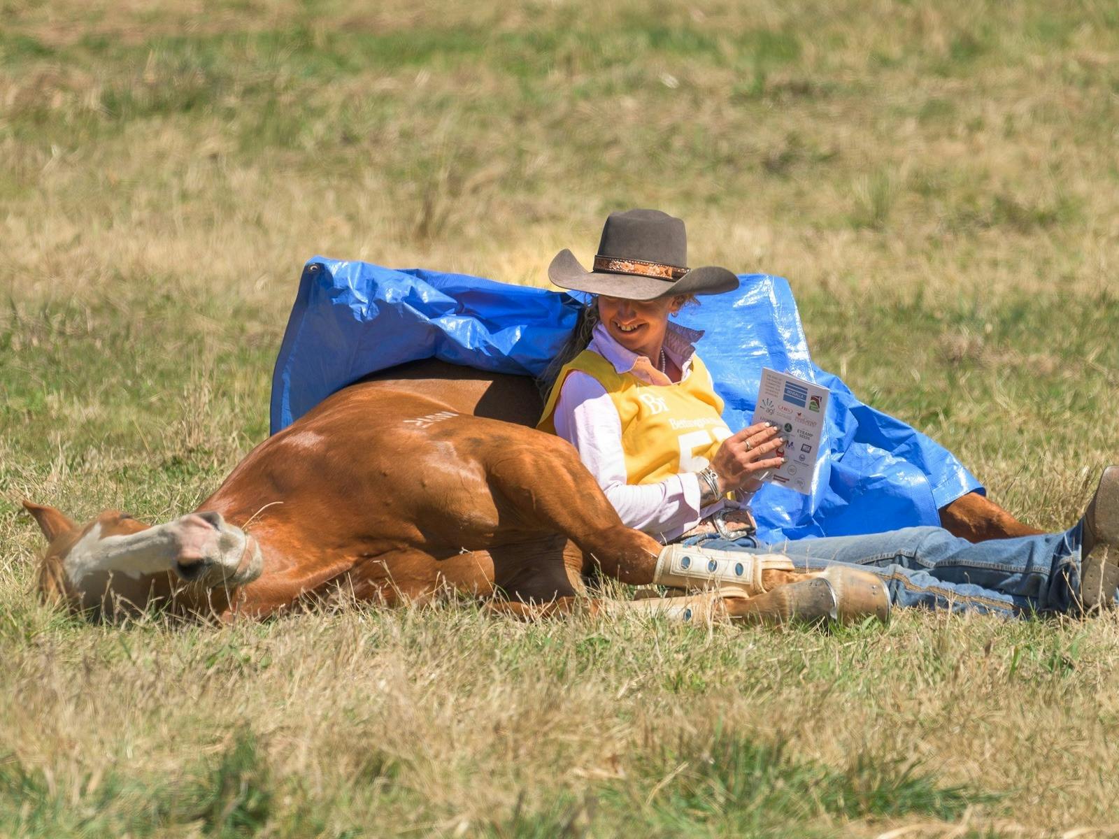 The bareback obstacle course showcases the trust between horse and rider