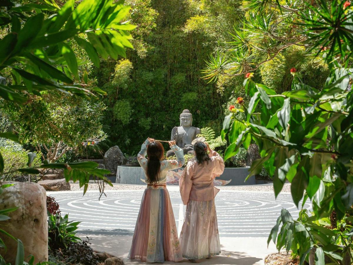 At the entrance to the Crystal Labyrinth