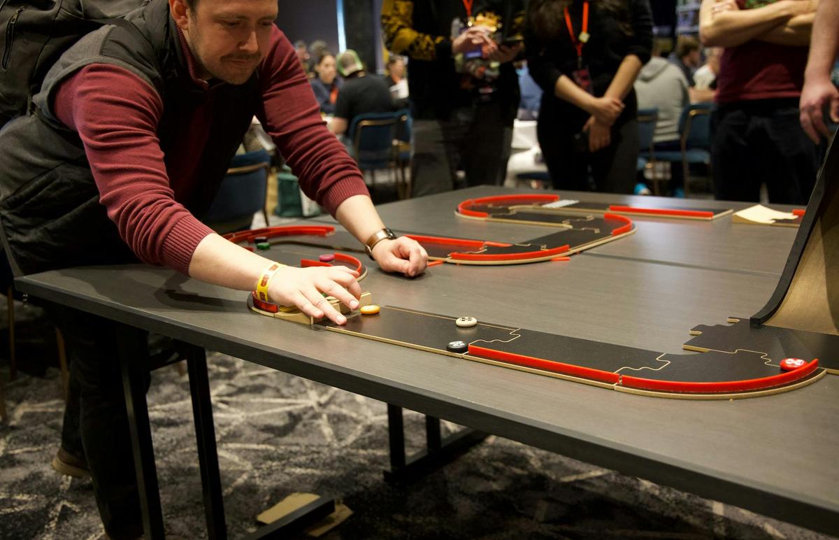 Enjoy large group games that you wouldn't get to try at home - like Pitch Car