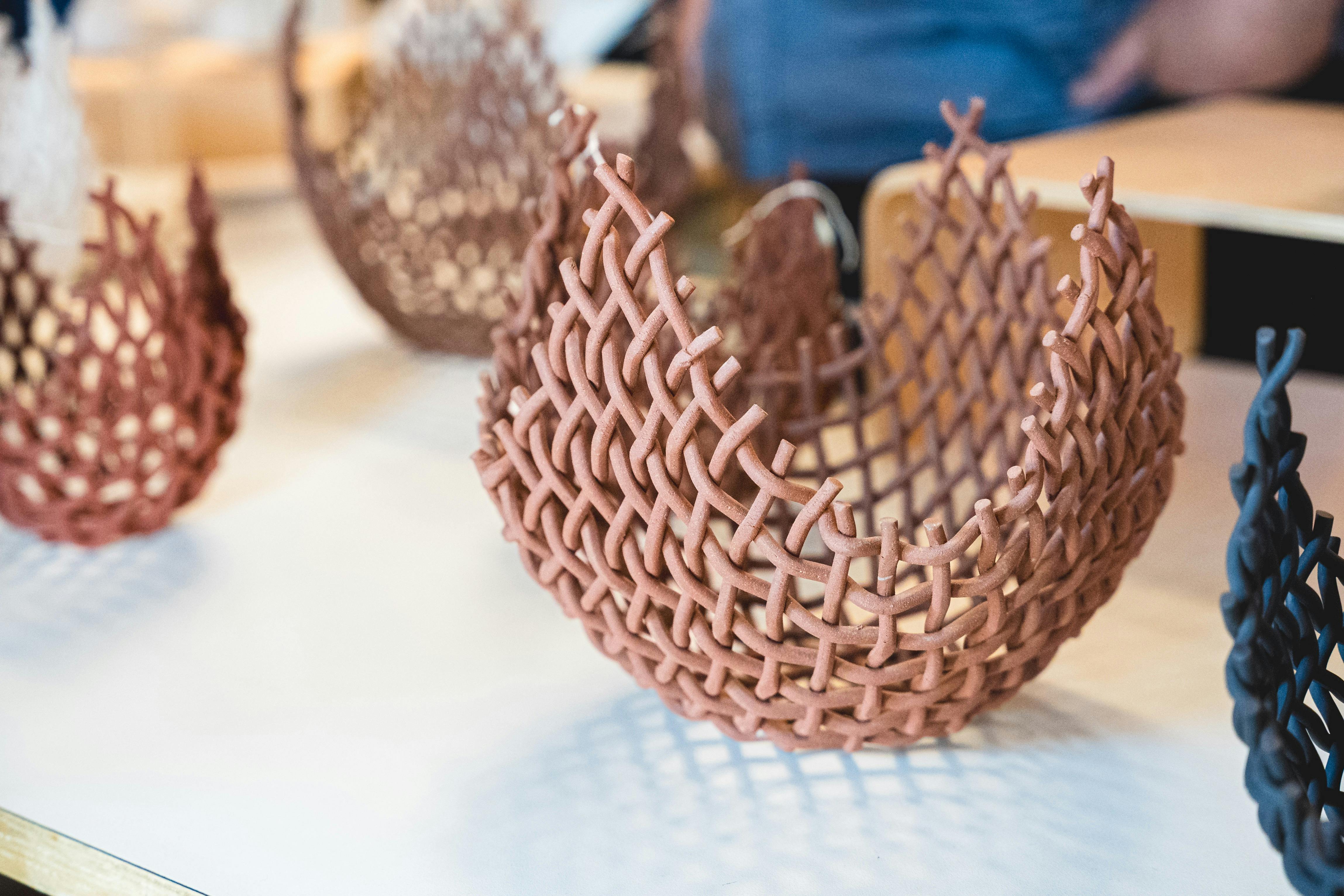woven clay baskets