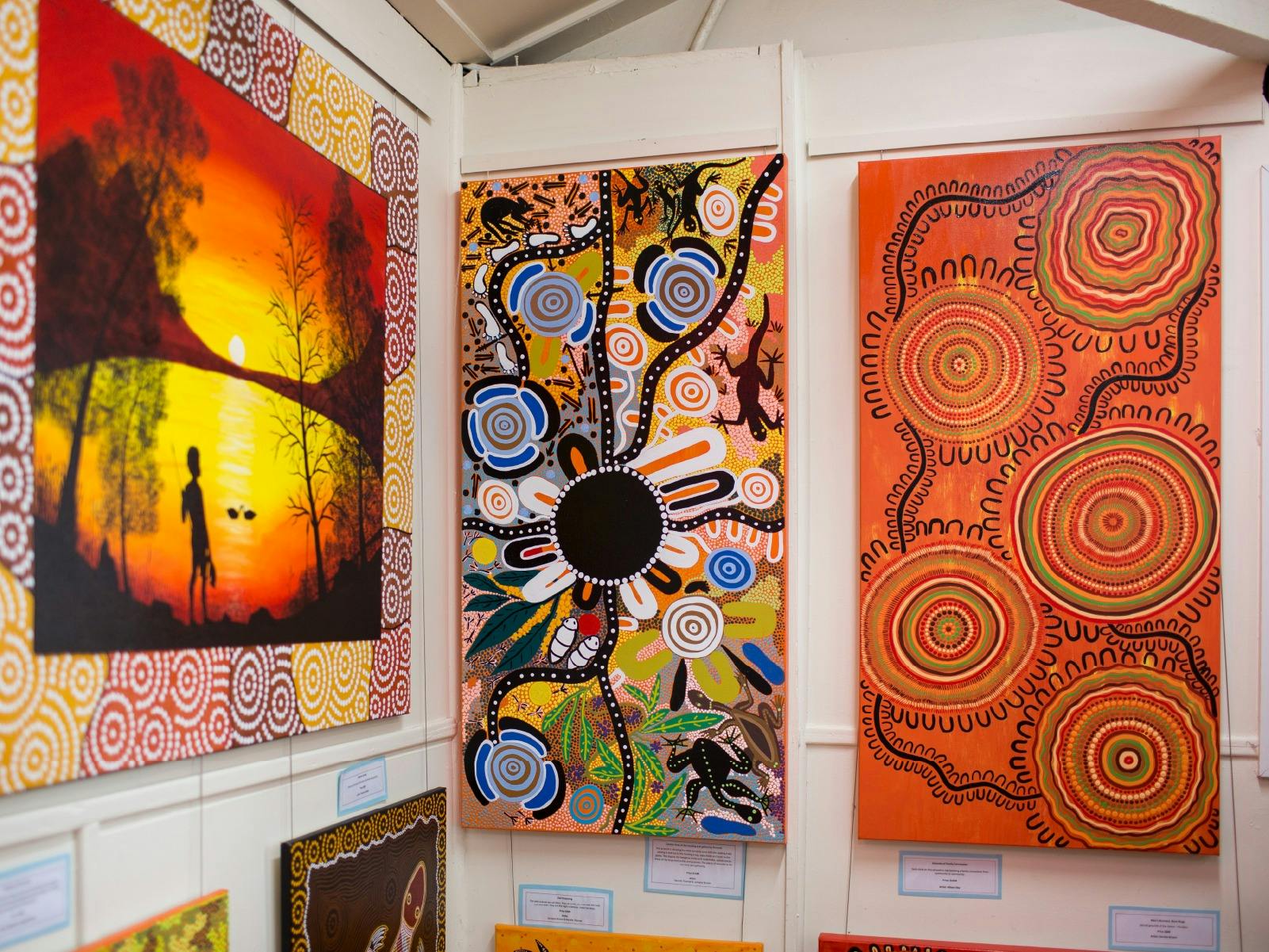 Artworks by Coomaditchie Artists on exhibition at Coomaditchie