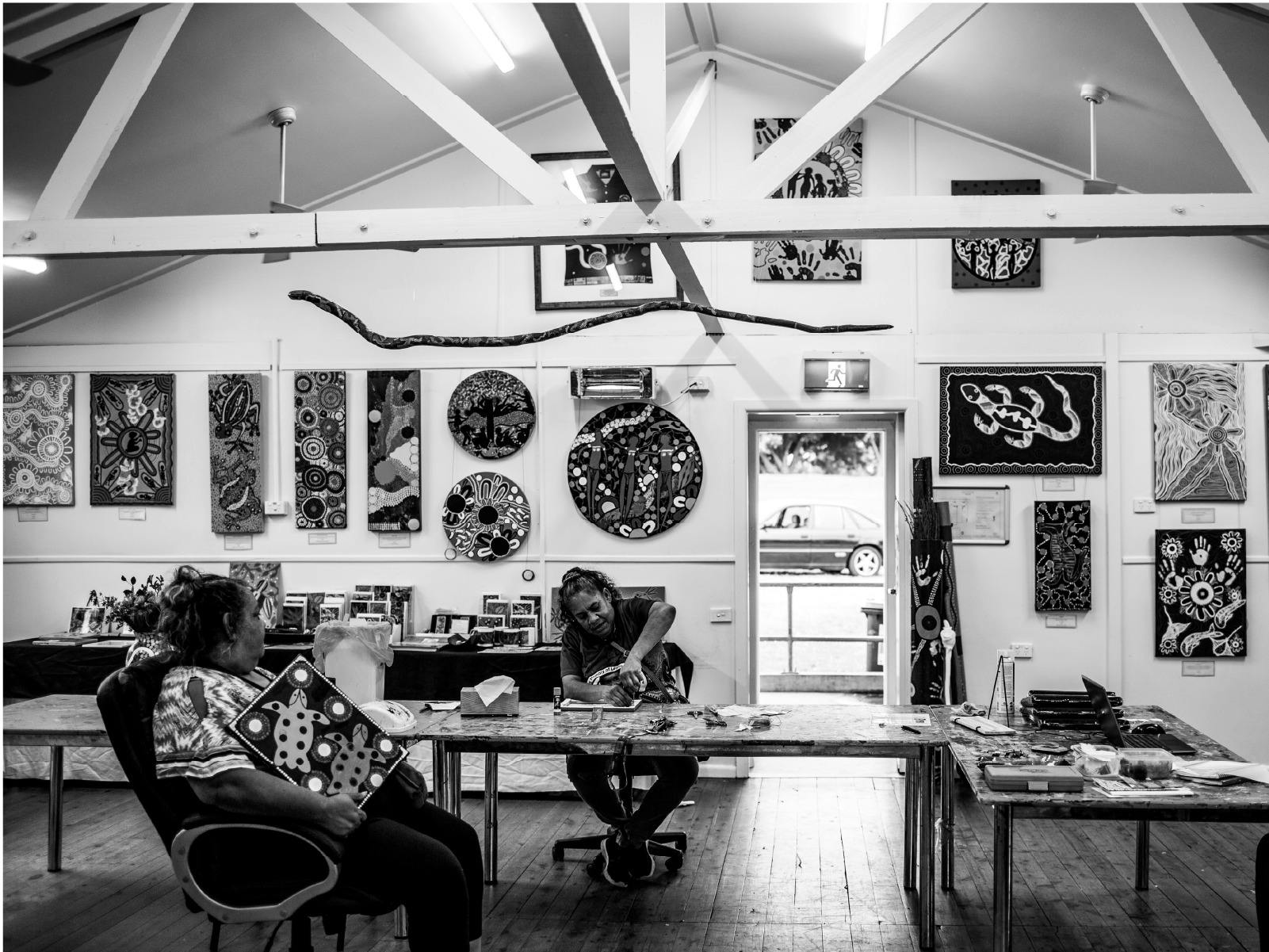 Getting set up for Last Minute Gallery exhibition