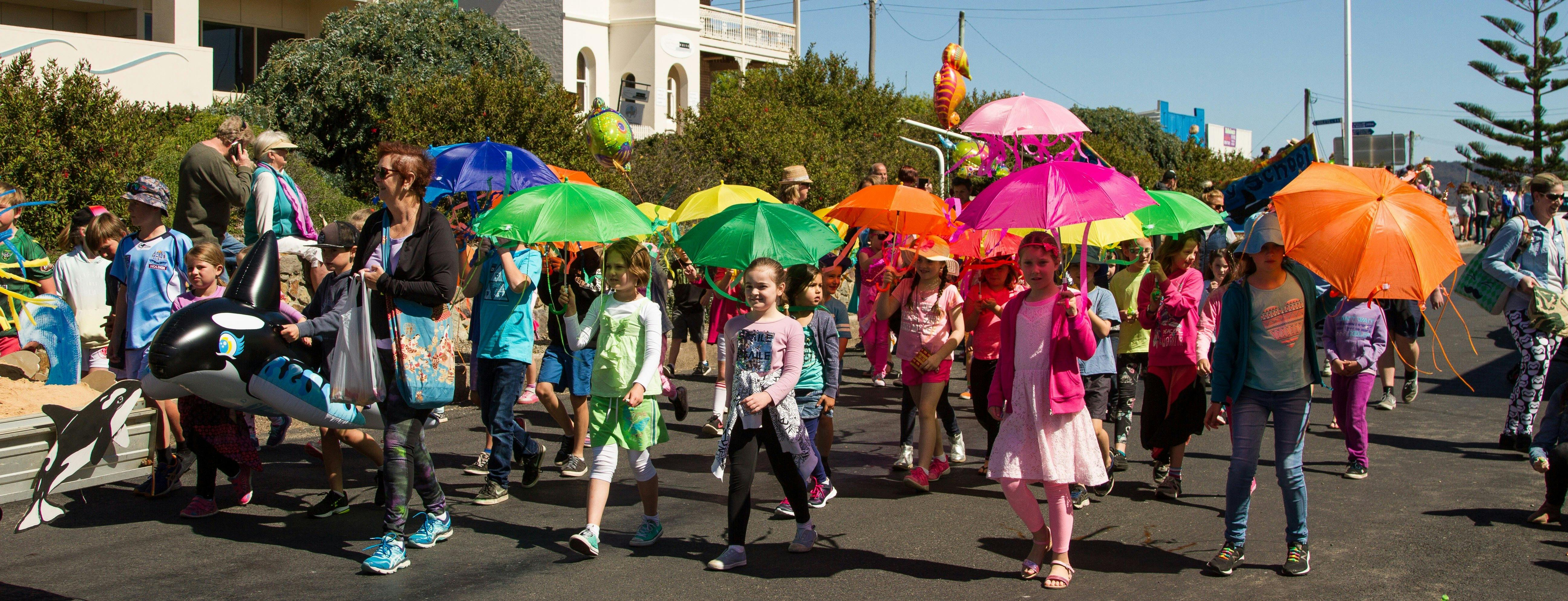Primary School Children In Parade