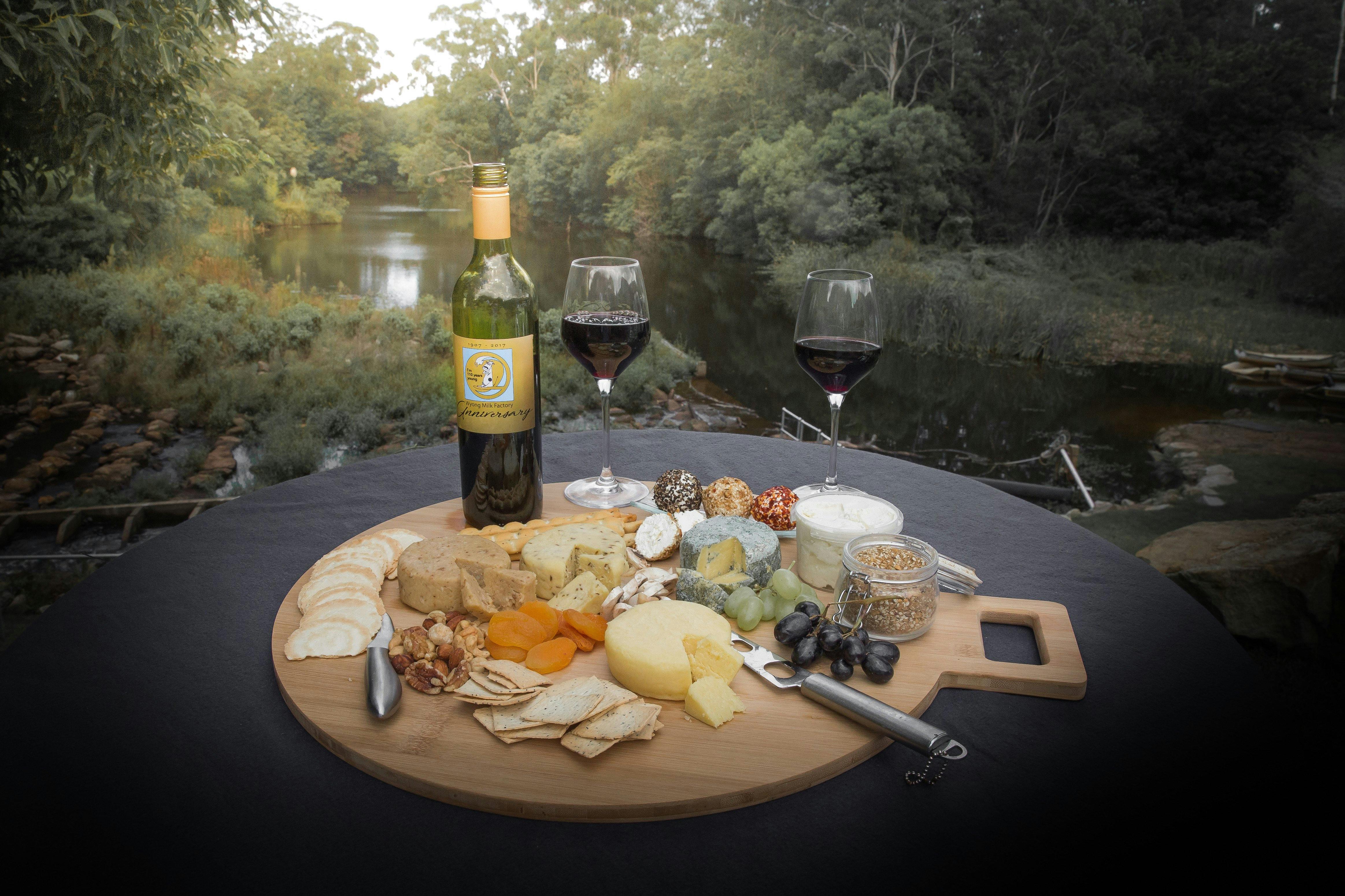 Cheese platter by the river
