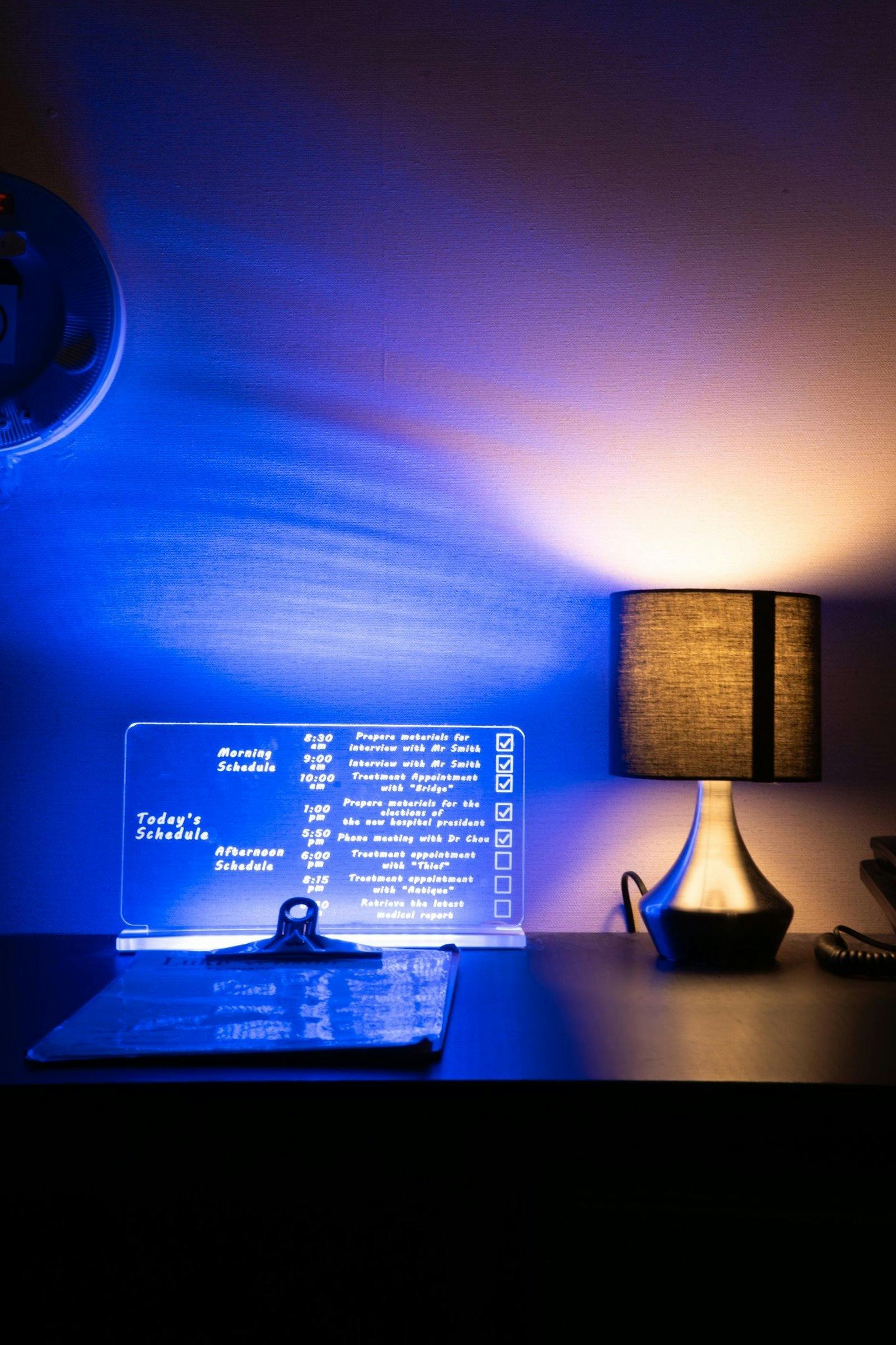 A statue in the psychiatrist’s office—one of many eerie clues in a hospital murder mystery room