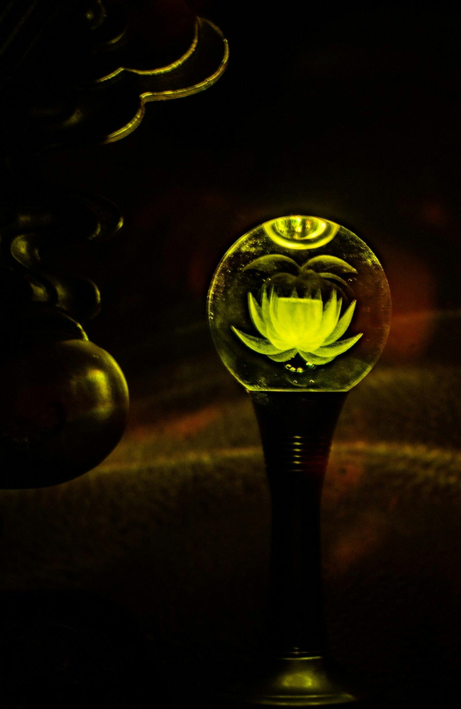 An ancient lotus orb glows with mystery—one of many hidden symbols in Soul Catcher escape room