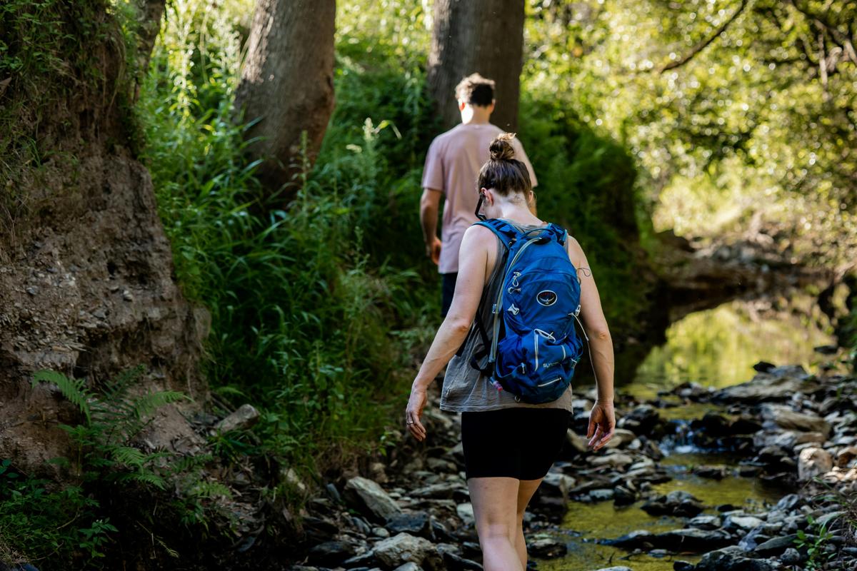 A couple walking