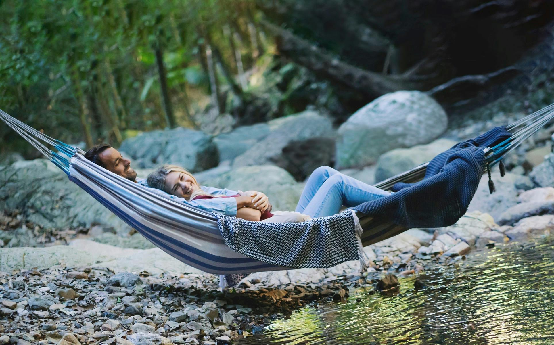 While away the hours relaxing in one of our crystal creak hammocks