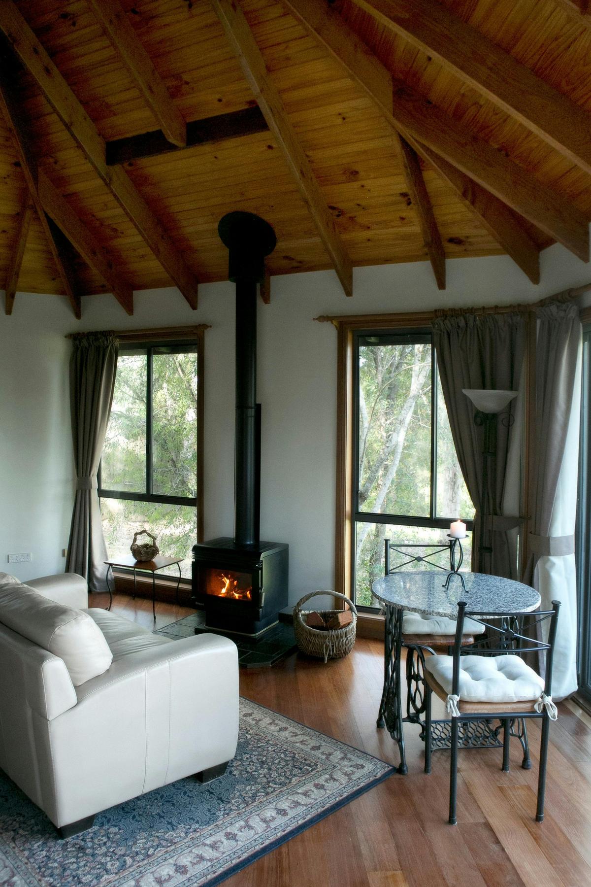 Relax by the log fire