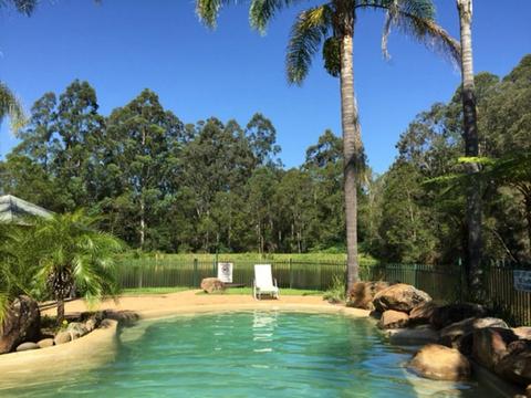 Relax at the salt water pool