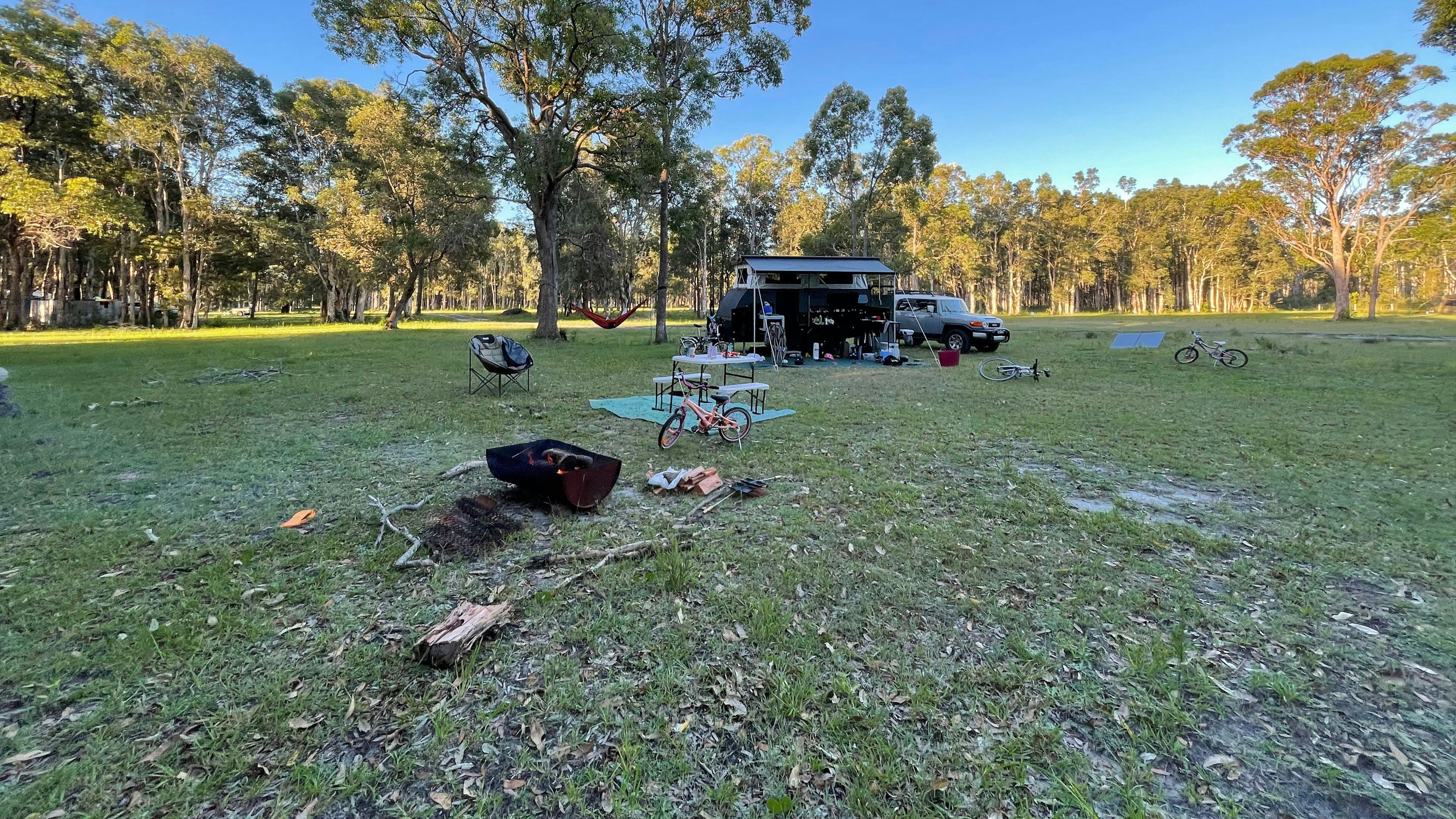 Nice cleared area to setup under a tree or in the middle up to you. 