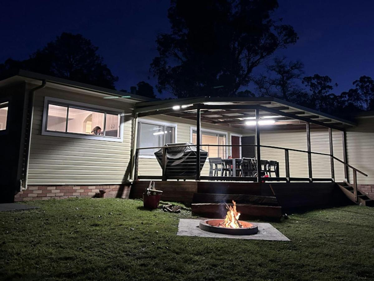 View of the front of Big Yango House, Yengo National Park at night. Credit: Jack Staniford &copy;