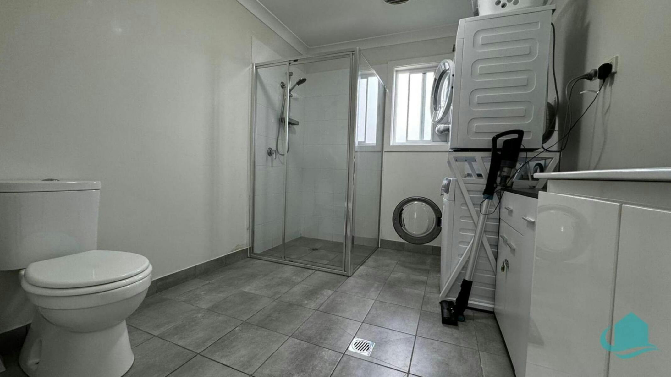 Shower and laundry area