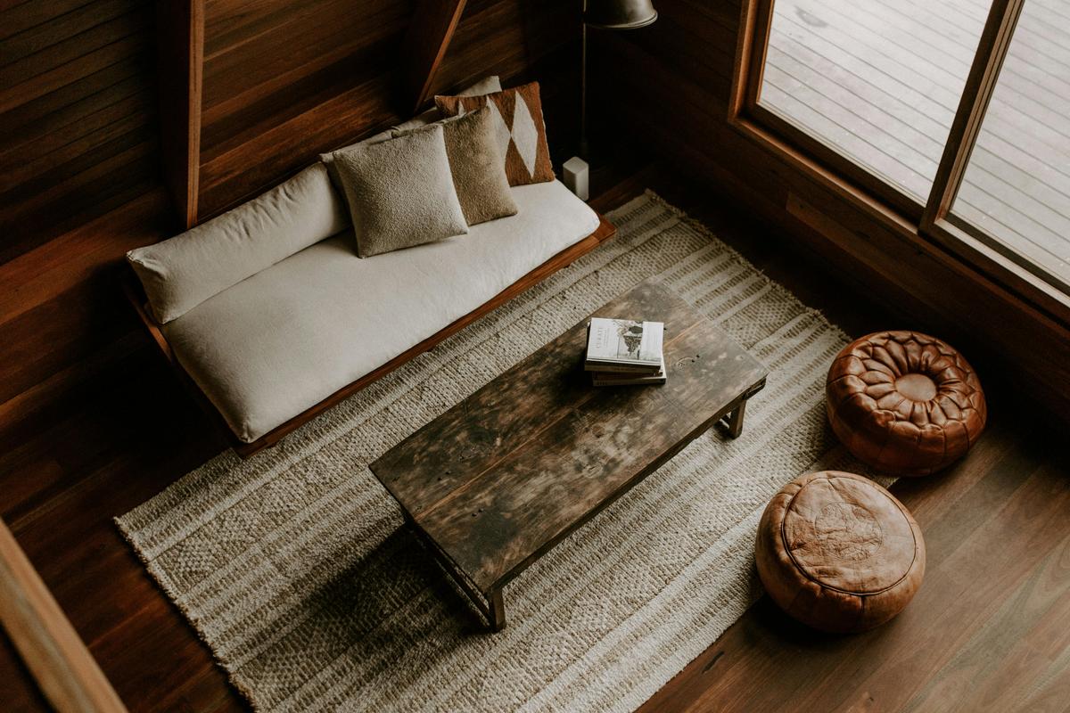 The living room at Aframe Kangaroo Valley