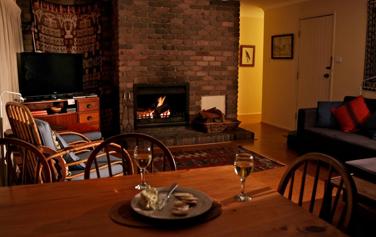 Open fireplace perfect for a cosy wintery night.
