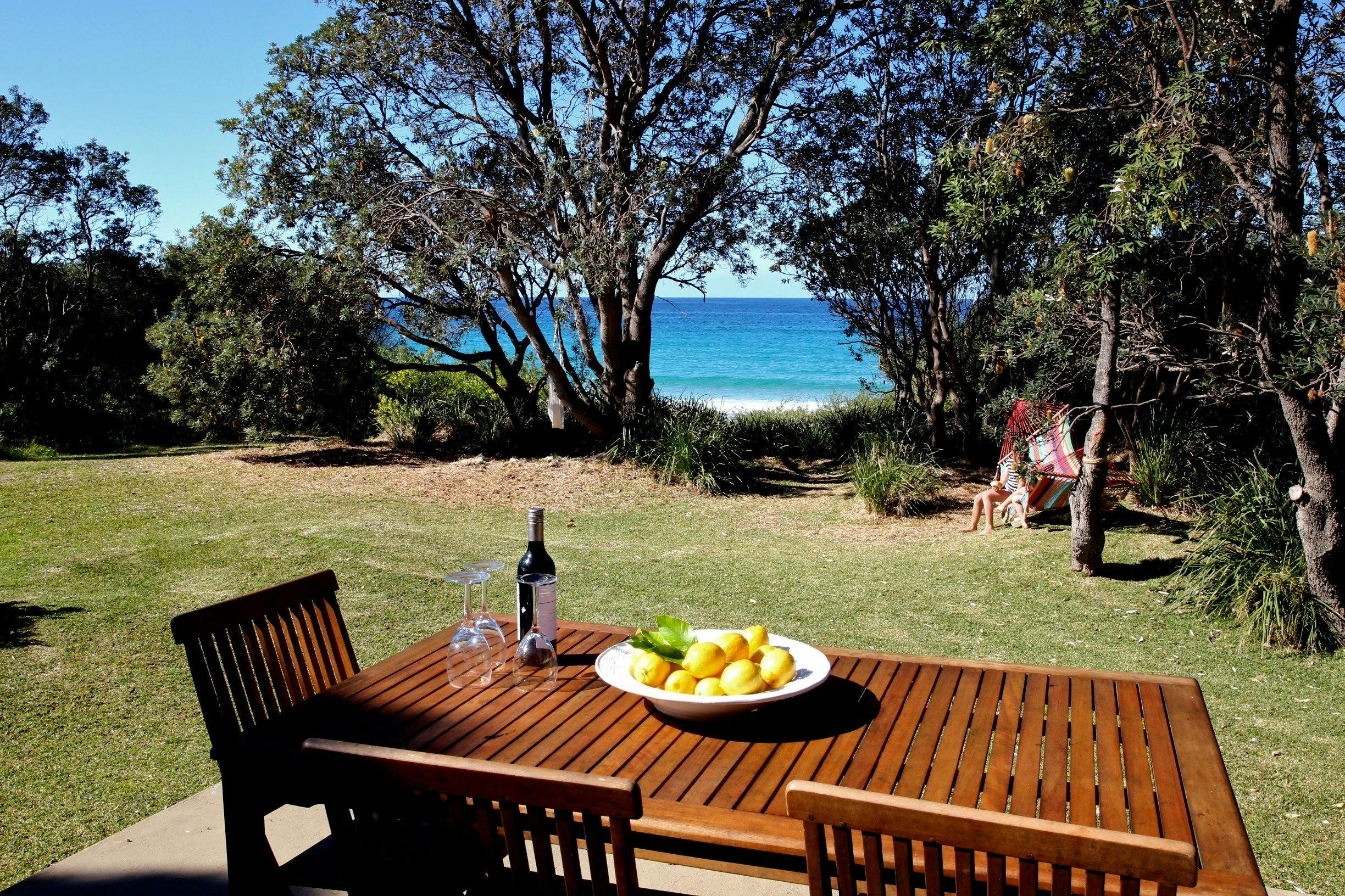 View to the beach from living area