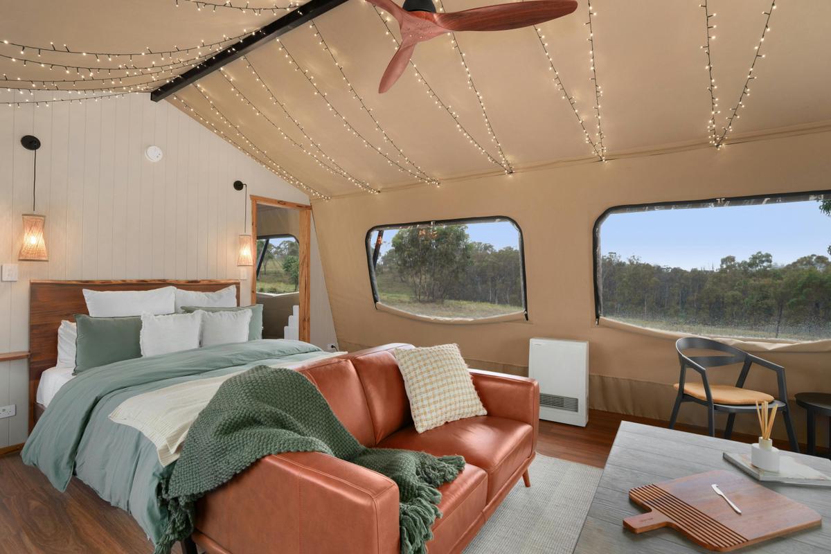 The interior of the tent