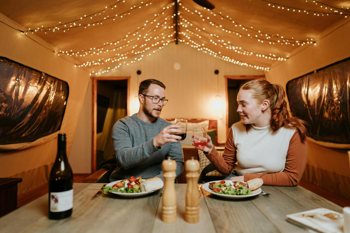 Couple enjoying dinner