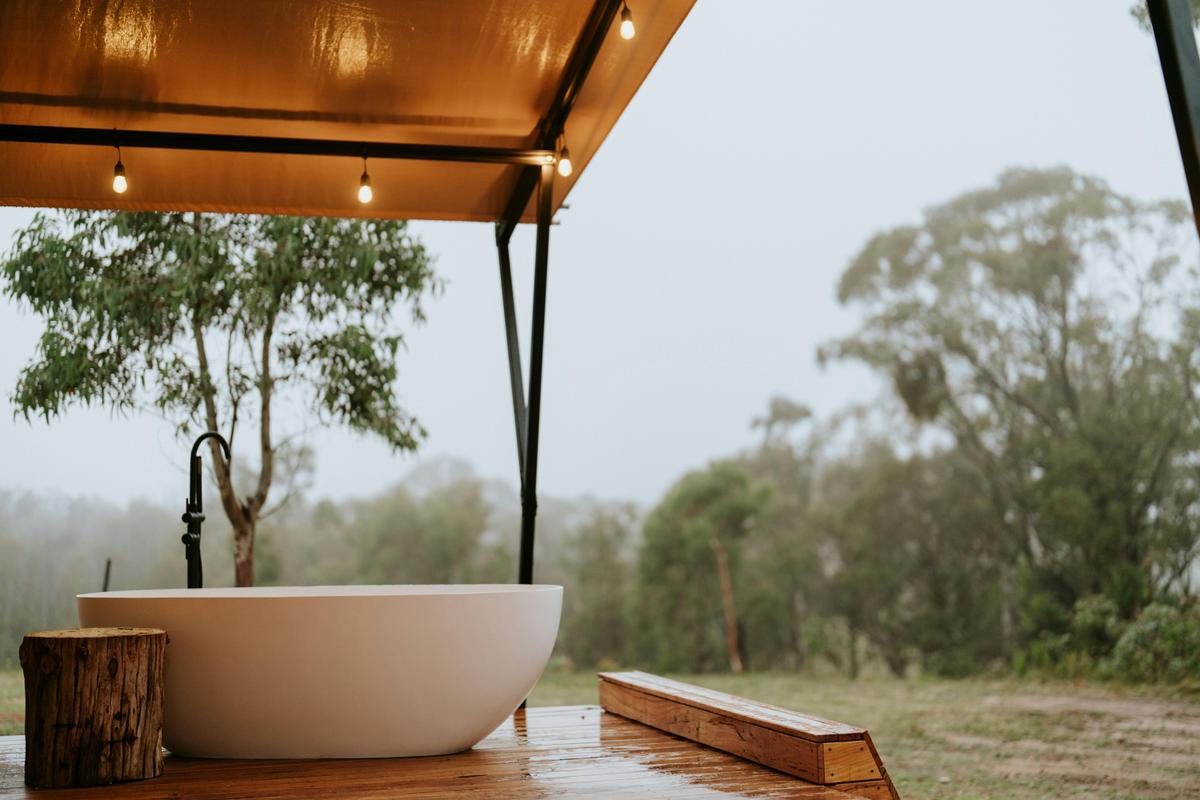 Bathtub on the deck