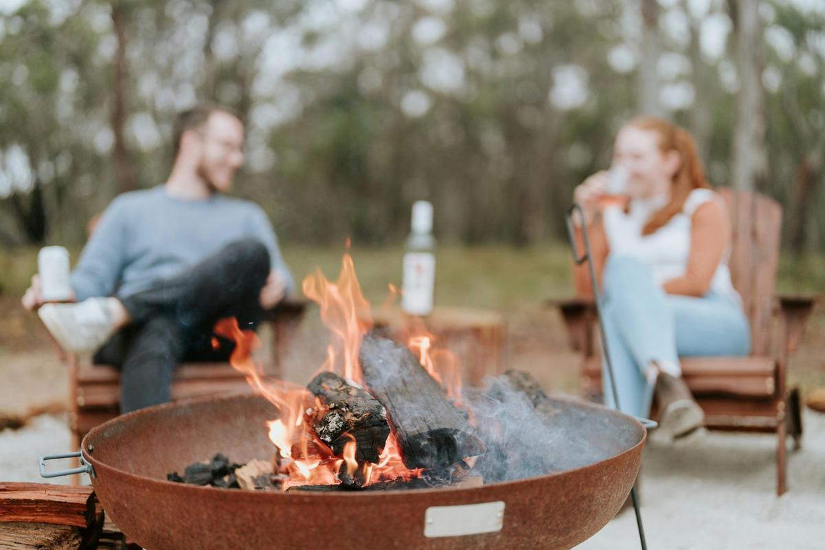 Couple around the firepit