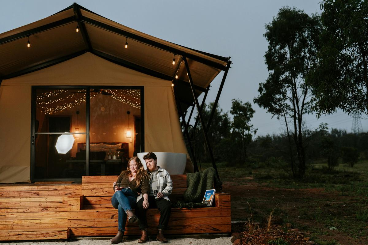 Couple on the bench seat